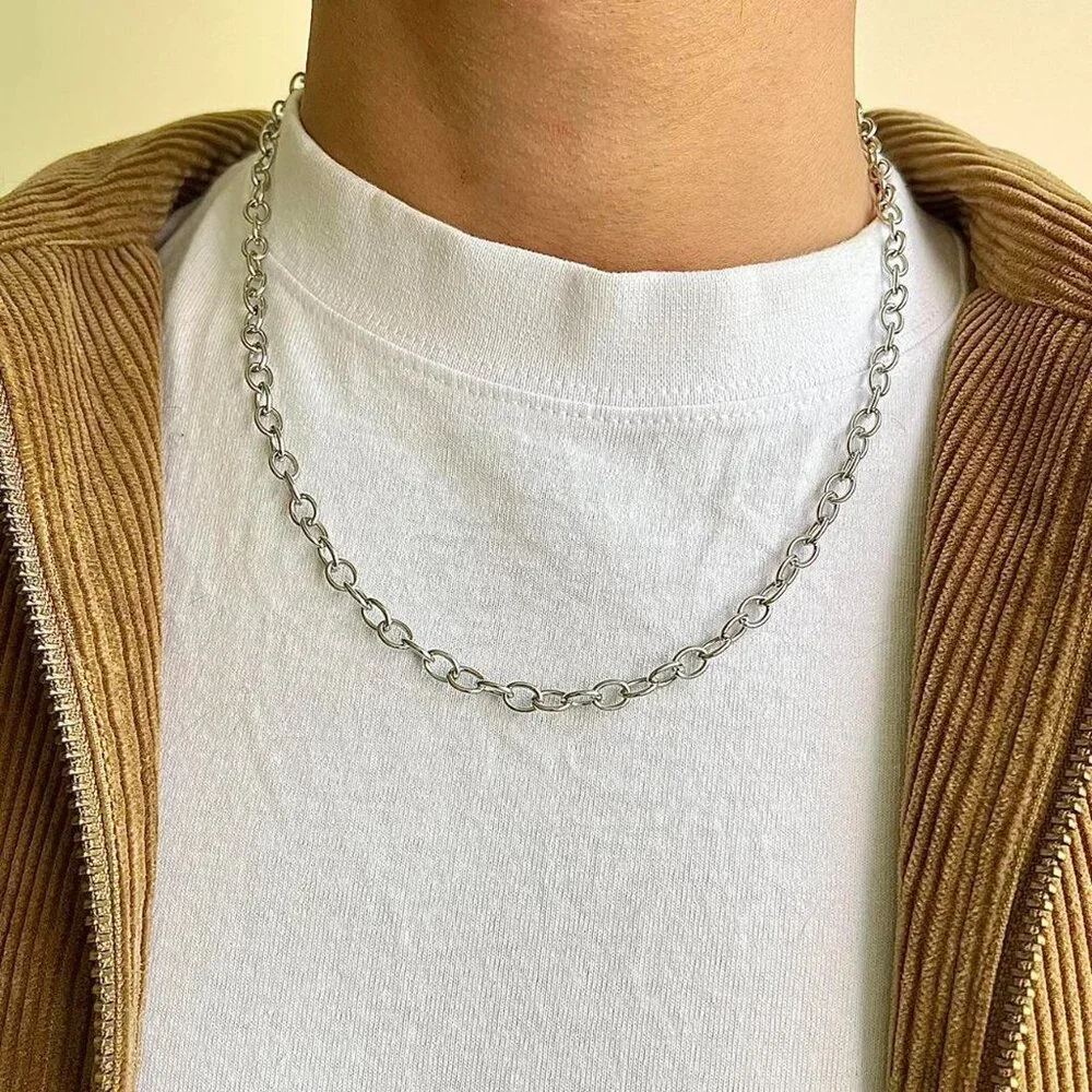 y2k 2000s silver emo grunge affliction style chain necklace